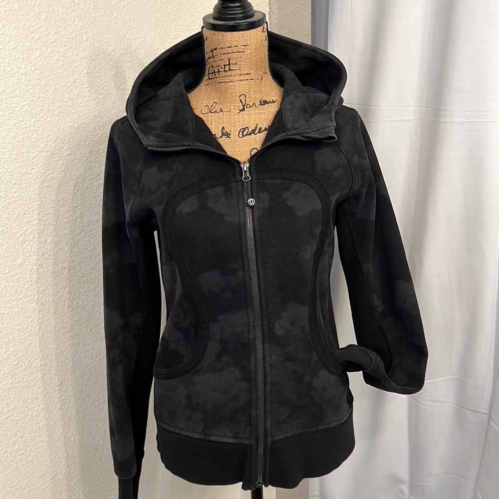 Lulu lemon scuba hoodie black and grey marbled